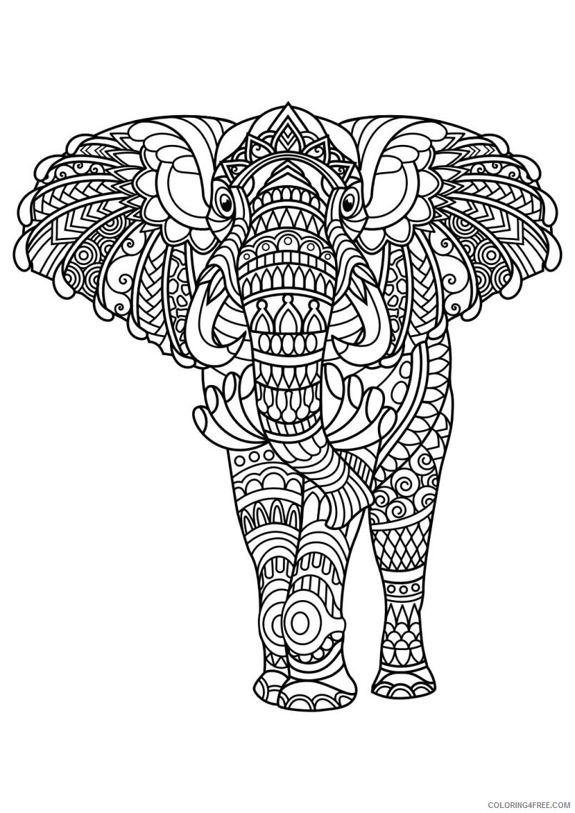 Elephant Coloring Pages Animal Printable Sheets Elephant Animal 2021 1951 Coloring4free