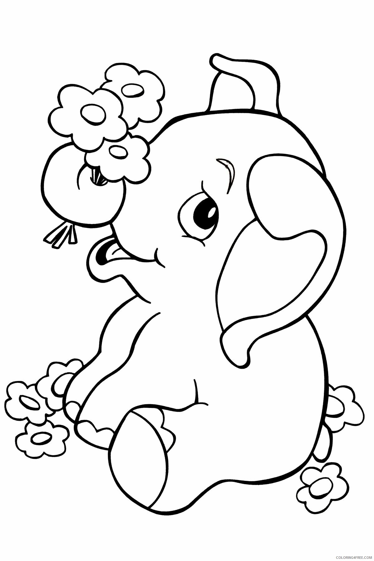 Elephant Coloring Pages Animal Printable Sheets Elephant Jungle 2021 1962 Coloring4free