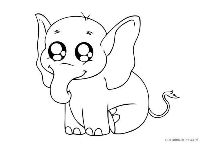 Elephant Coloring Pages Animal Printable Sheets Free Elephant 2021 1969 Coloring4free