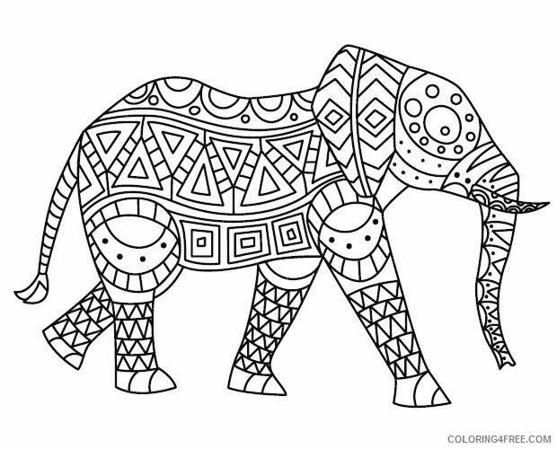 Elephant Coloring Pages Animal Printable Sheets Mindfulness Animal Elephant 2021 Coloring4free