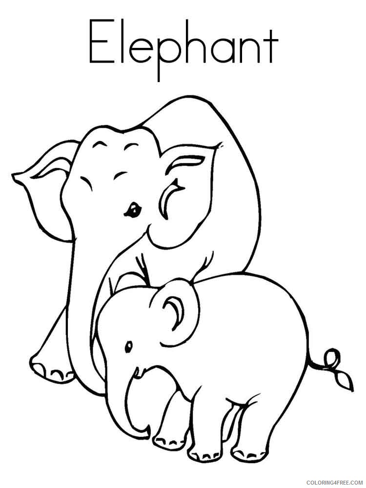 Elephant Coloring Pages Animal Printable Sheets animals elephant 1 2021 1935 Coloring4free