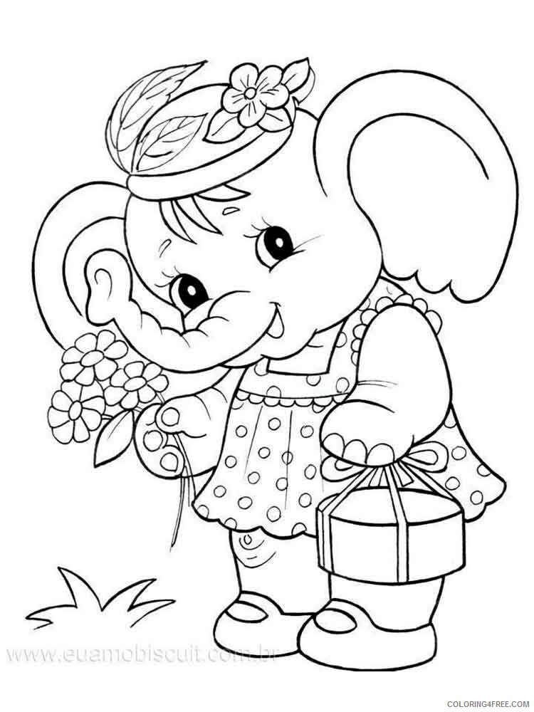 Elephant Coloring Pages Animal Printable Sheets animals elephant 17 2021 1938 Coloring4free