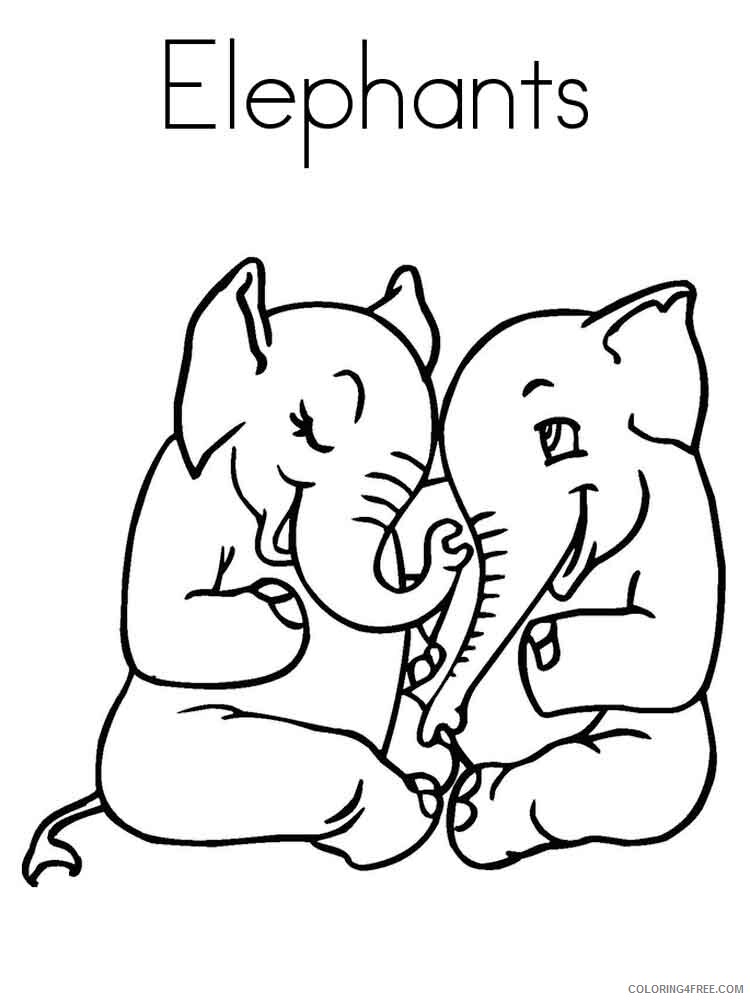 Elephant Coloring Pages Animal Printable Sheets animals elephant 7 2021 1942 Coloring4free