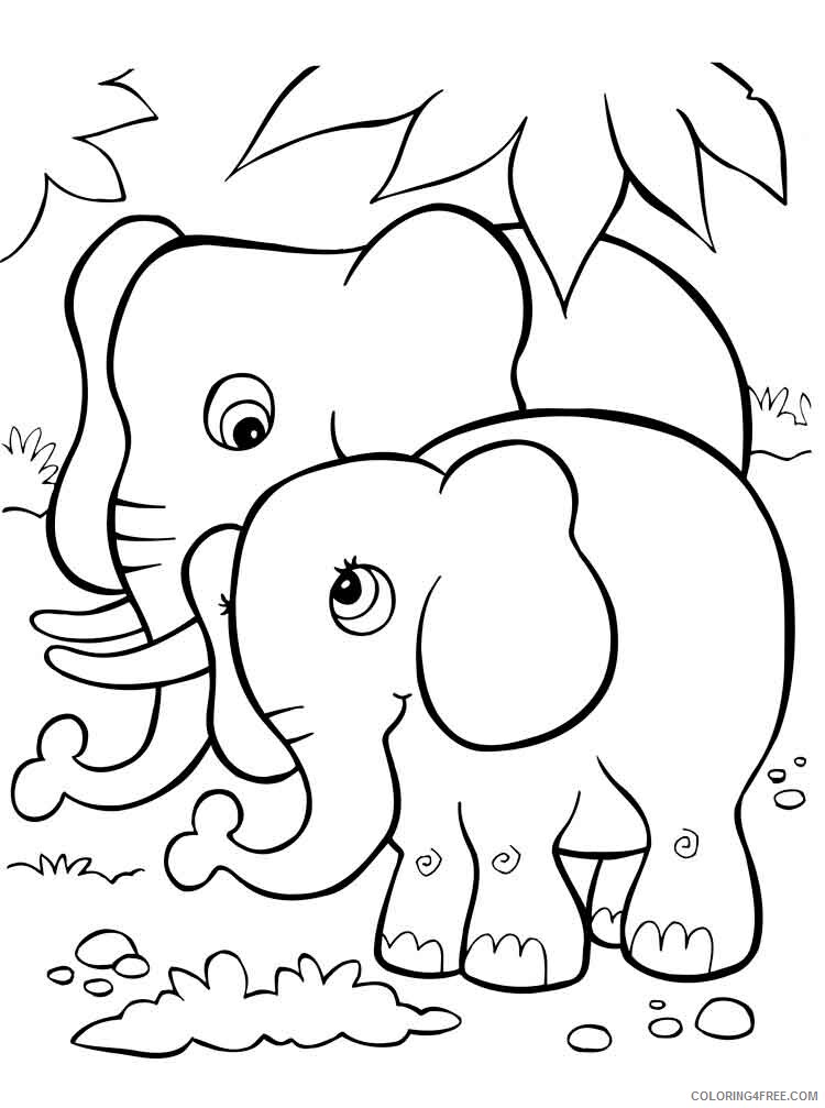 Elephant Coloring Pages Animal Printable Sheets animals elephant 8 2021 1943 Coloring4free