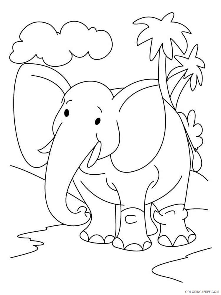 Elephant Coloring Pages Animal Printable Sheets animals elephant 9 2021 1944 Coloring4free