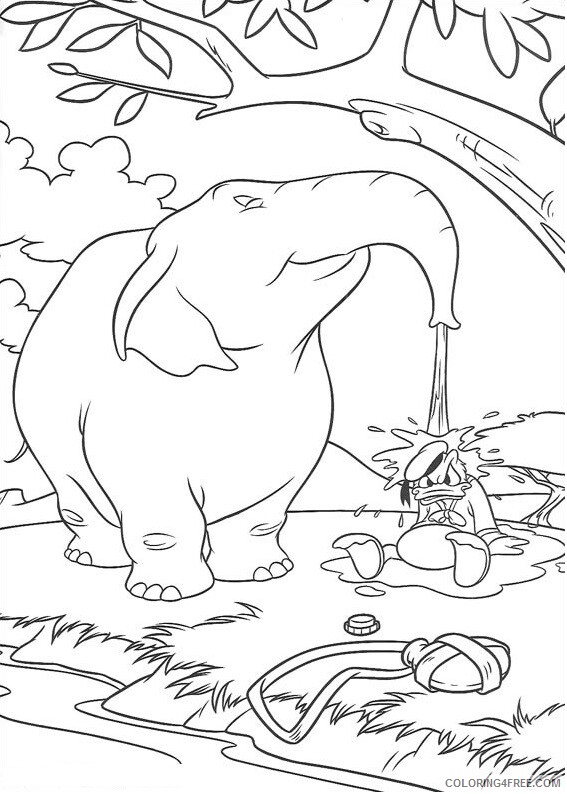Elephant Coloring Pages Animal Printable Sheets donald and elephant 2021 1947 Coloring4free