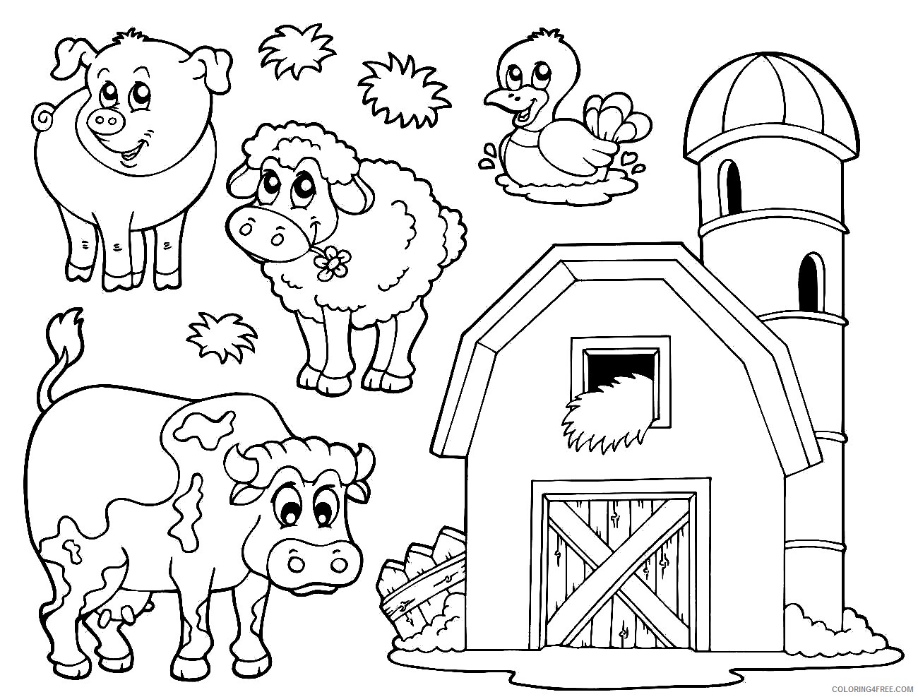 Farm Animal Coloring Pages Animal Printable Sheets Farm Animals 2021 2039 Coloring4free
