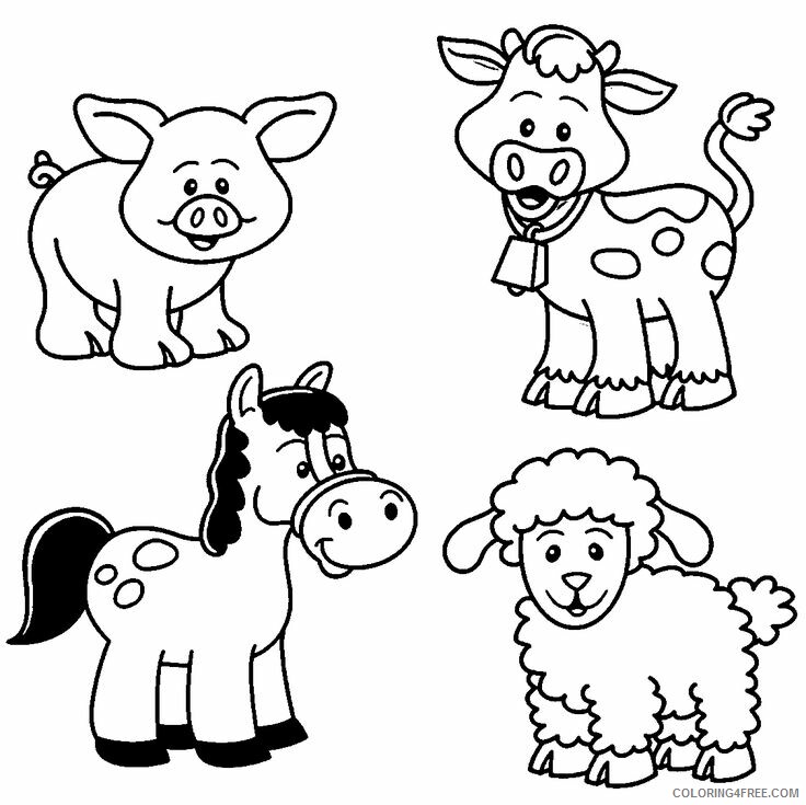 Farm Animal Coloring Pages Animal Printable Sheets Farm Animals 5 2021 2037 Coloring4free