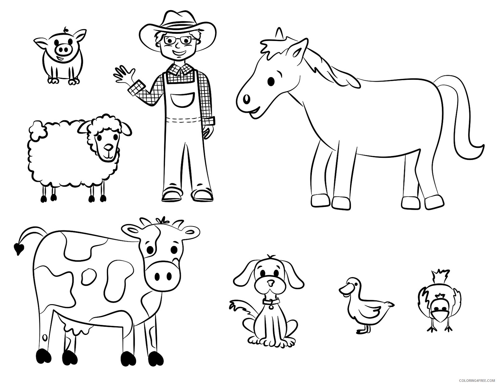 Farm Animal Coloring Pages Animal Printable Sheets Free Farm Animal 2021 2046 Coloring4free
