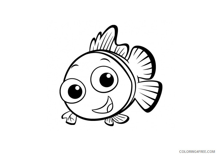 Fish Coloring Pages Animal Printable Sheets Baby fish 2021 2064 Coloring4free