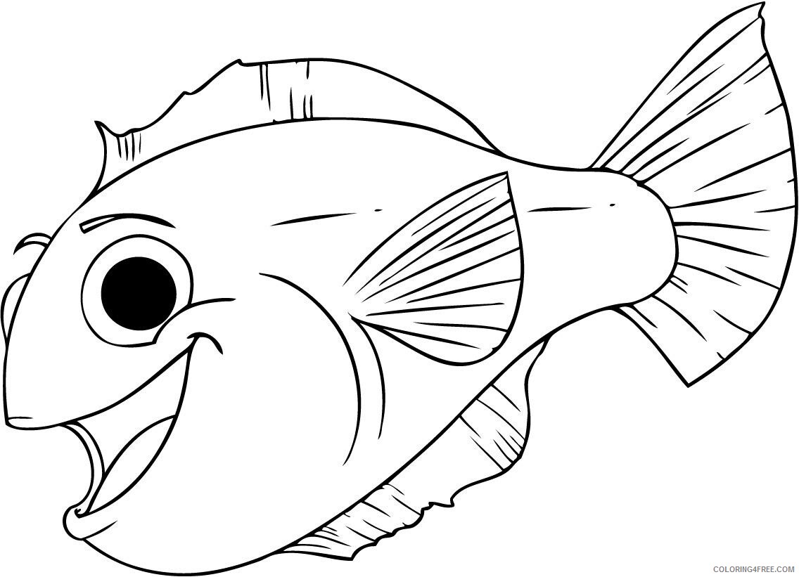Fish Coloring Pages Animal Printable Sheets Free Fish 2021 2096 Coloring4free