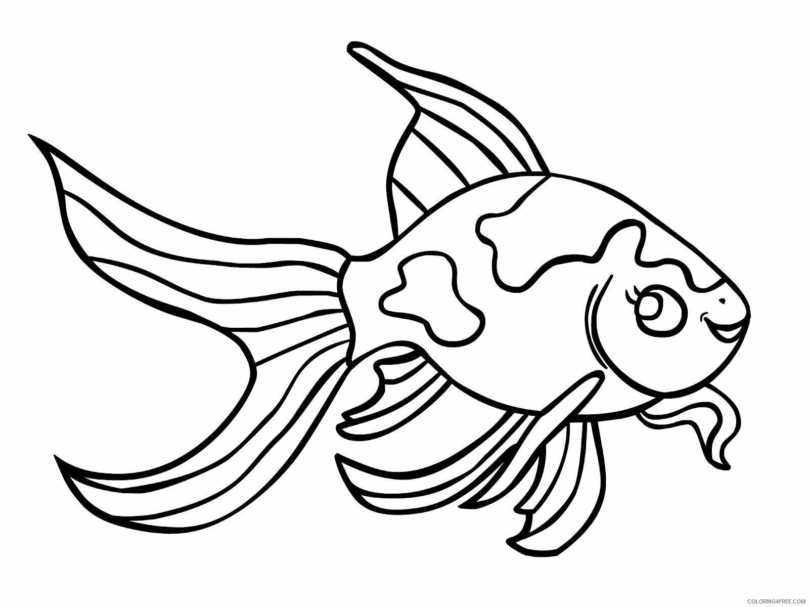 Fish Coloring Pages Animal Printable Sheets Free Goldfish 2021 2095 Coloring4free