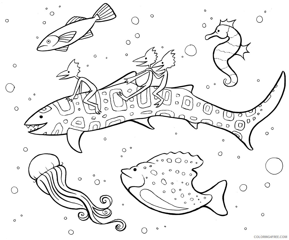 Fish Coloring Pages Animal Printable Sheets Mindfulness Fish 2021 2110 Coloring4free