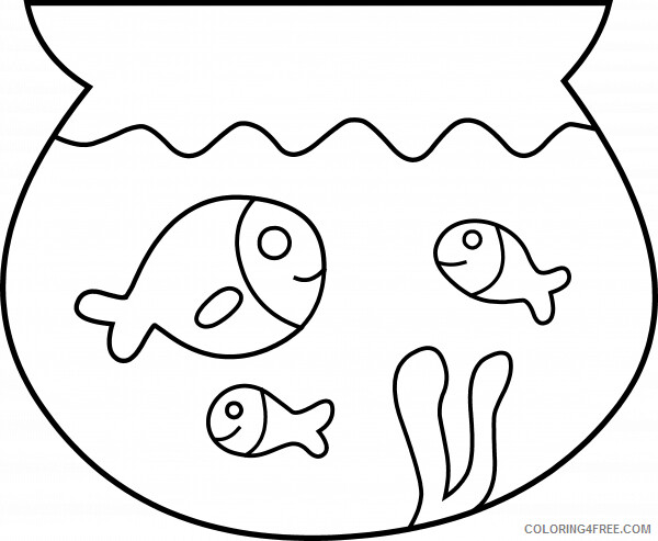 Fish Coloring Pages Animal Printable Sheets Small Fish Bowl 2021 2115 Coloring4free