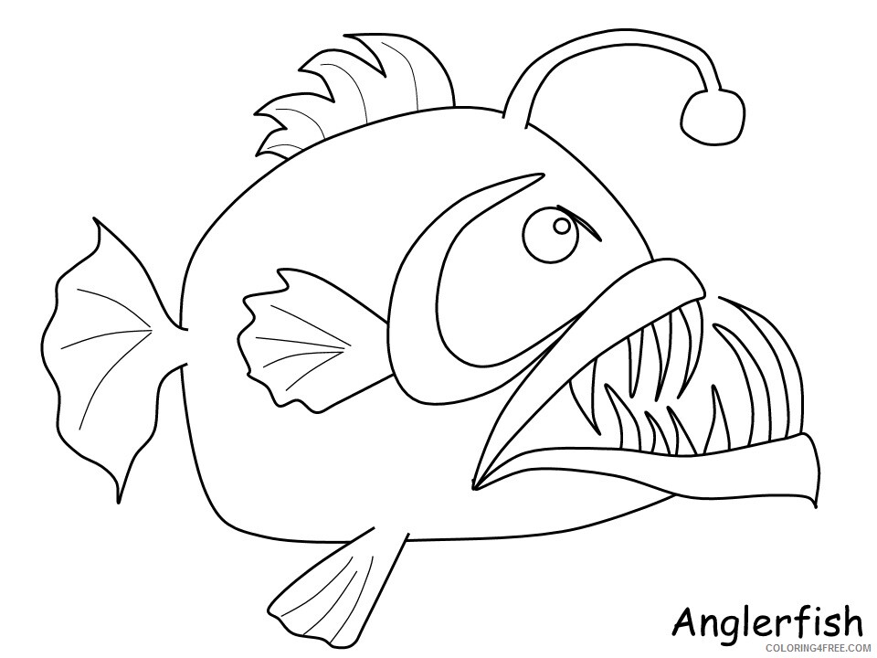 Fish Coloring Pages Animal Printable Sheets anglerfish 2021 2063 Coloring4free