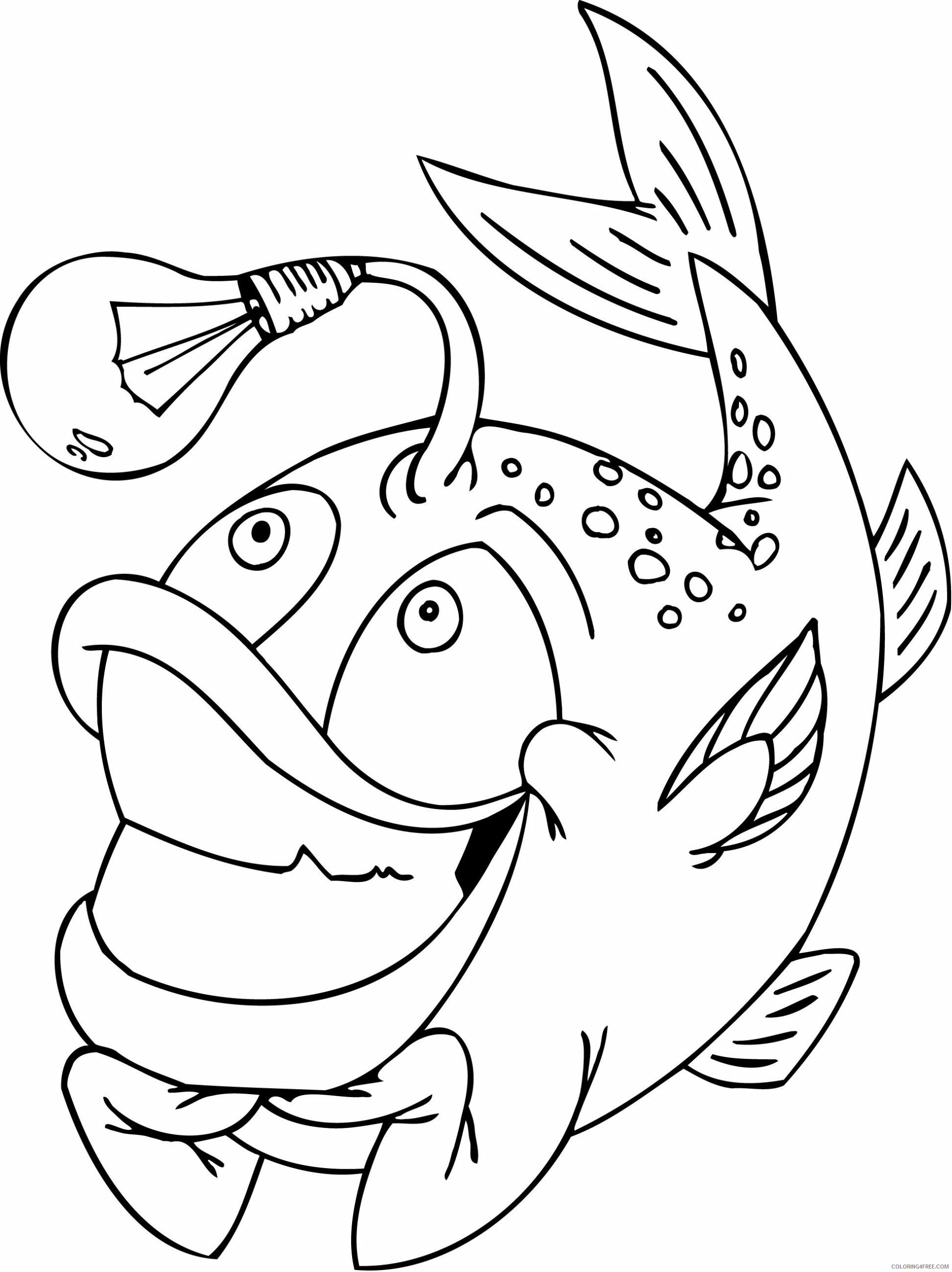 Fish Coloring Pages Animal Printable Sheets funny fish 2021 2057 Coloring4free