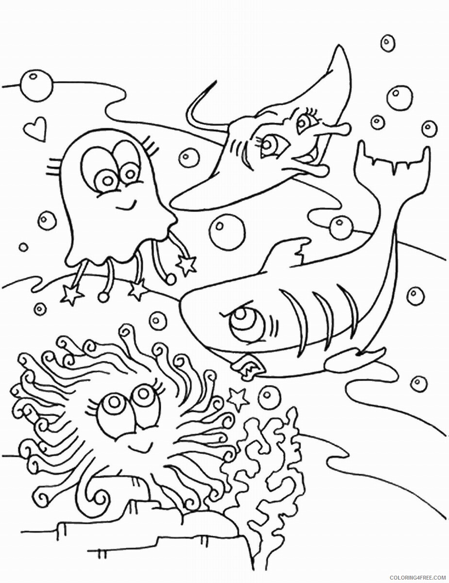 Fish Coloring Pages Animal Printable Sheets gellyfish_cl_15 2021 2102 Coloring4free