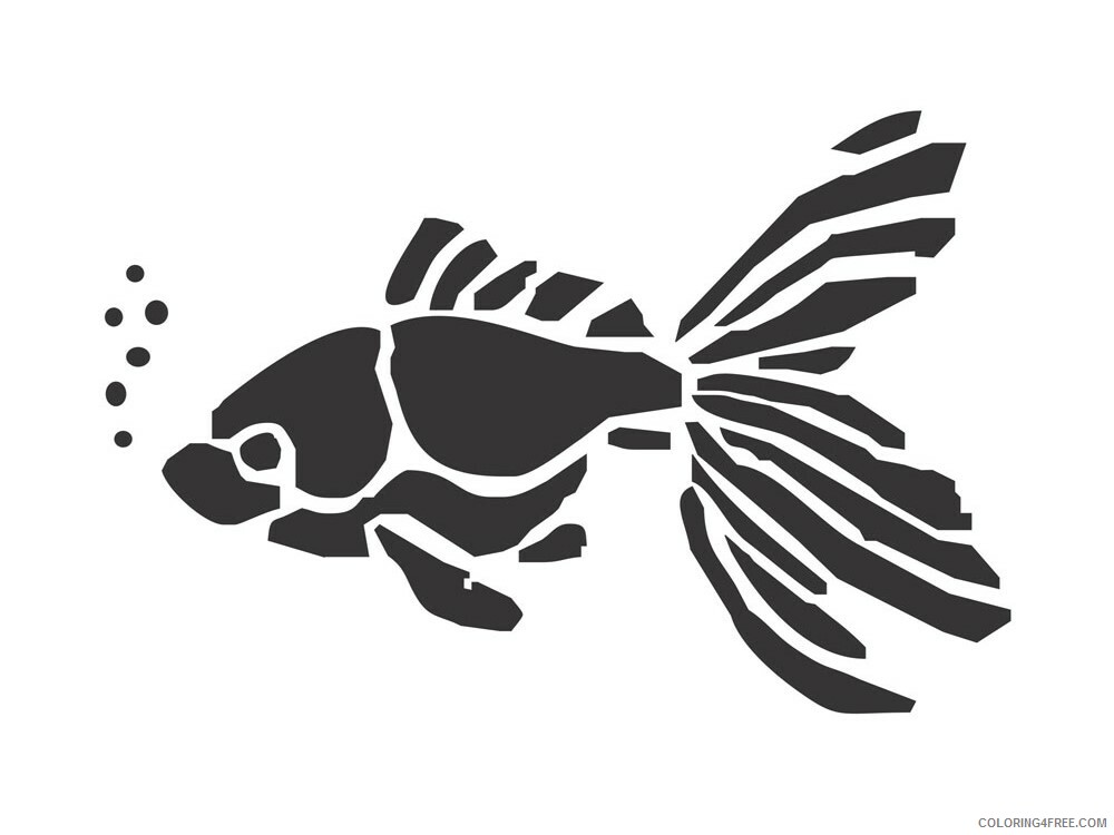 Fish Stencils Coloring Pages Animal Printable Sheets fish stencils 6 2021 2128 Coloring4free