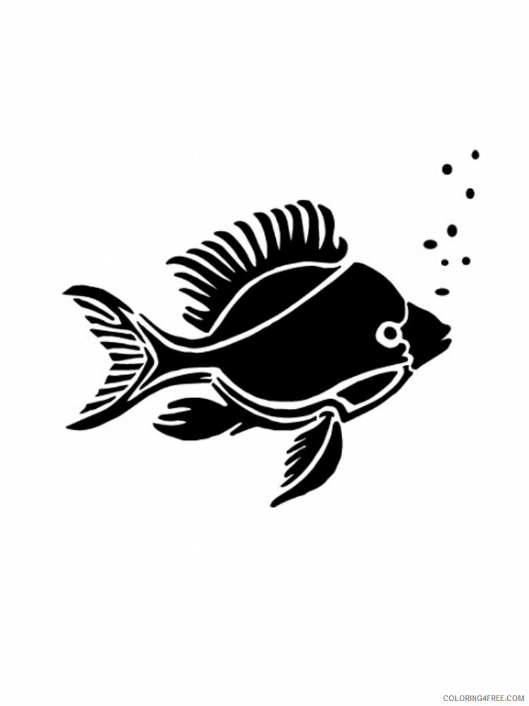 Fish Stencils Coloring Pages Animal Printable Sheets fish stencils 7 2021 2129 Coloring4free