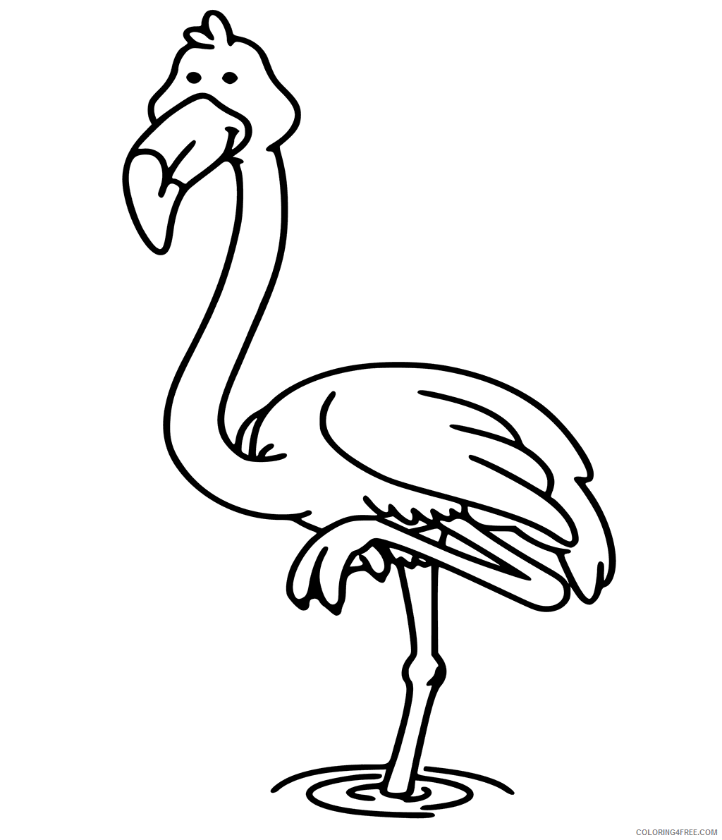 Flamingos Coloring Pages Animal Printable Sheets Cartoon Flamingo for Kids 2021 Coloring4free
