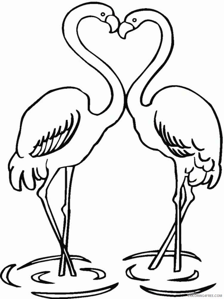 Flamingos Coloring Pages Animal Printable Sheets Flamingos birds 3 2021 2149 Coloring4free