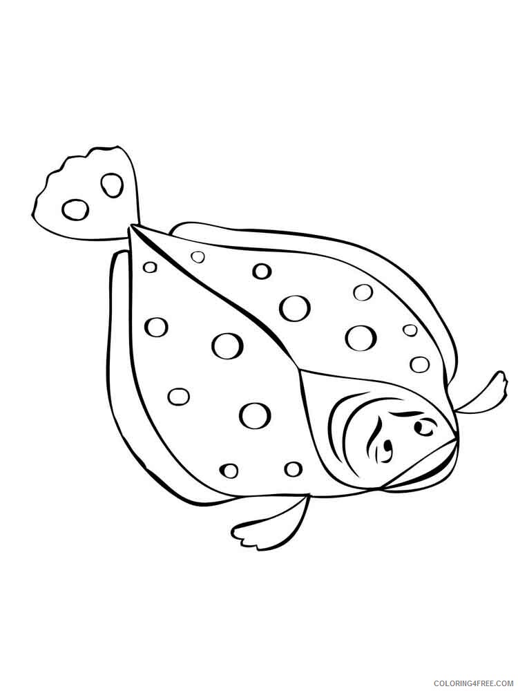 Flounders Coloring Pages Animal Printable Sheets Flounders 6 2021 2165 Coloring4free