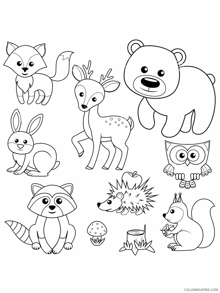 Forest Animals Coloring Pages Animal Printable Sheets Forest animals 21