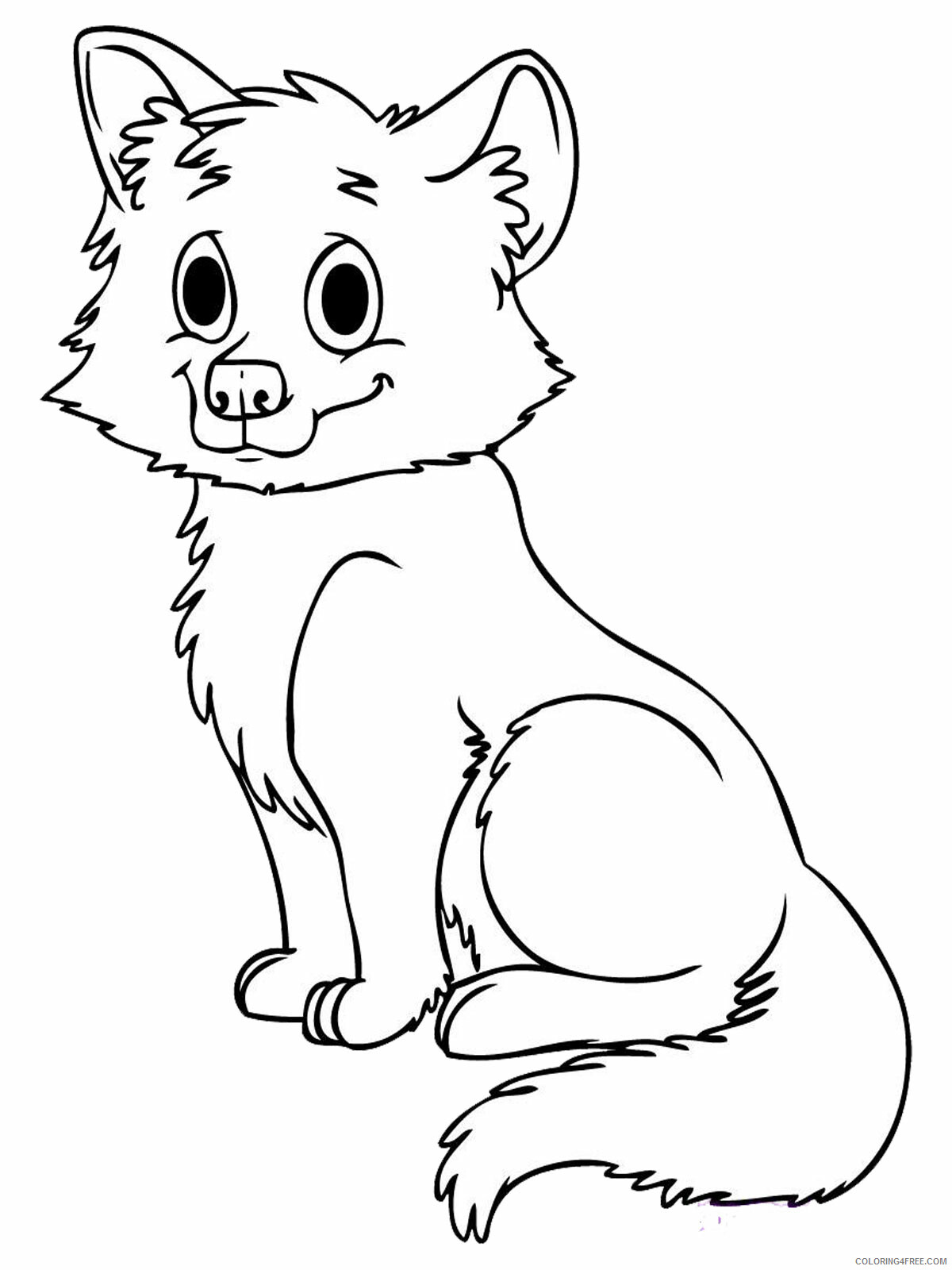 Fox Coloring Pages Animal Printable Sheets Baby Fox 2021 2208 Coloring4free