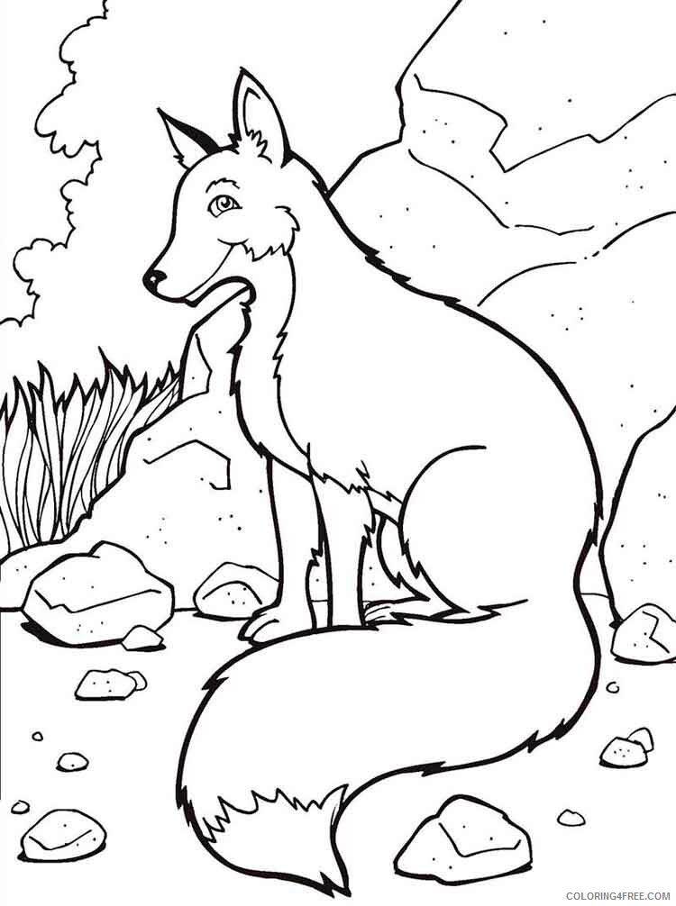 Fox Coloring Pages Animal Printable Sheets animals fox 12 2021 2215 Coloring4free