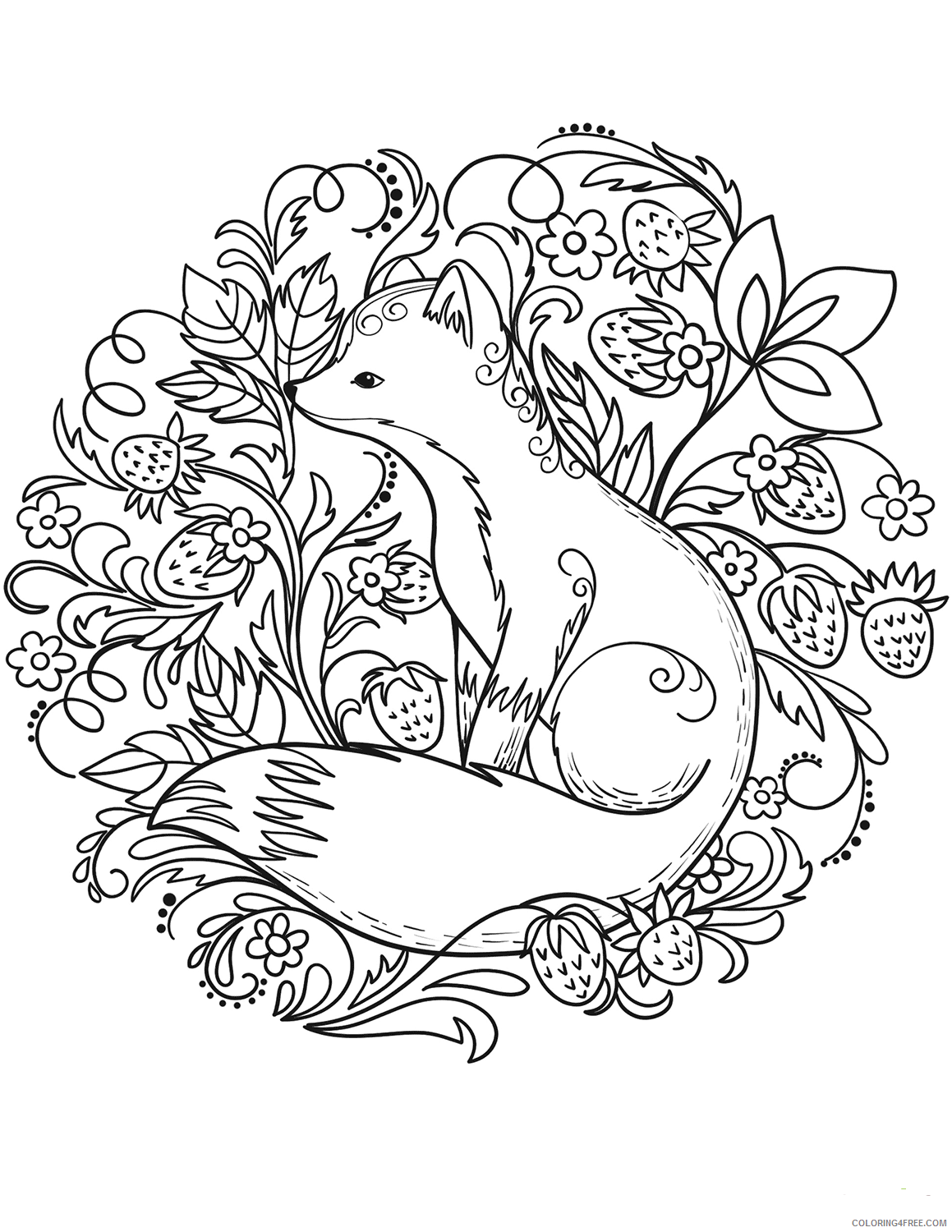 Fox Coloring Pages Animal Printable Sheets fox 2021 2230 Coloring4free