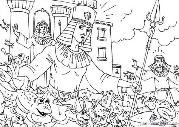 Frog Coloring Pages Animal Printable Frogs Invade Egypt in 10 Plagues 2021 Coloring4free