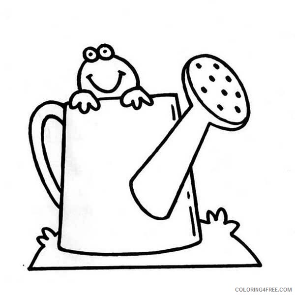 Frog Coloring Pages Animal Printable Sheets Frog Inside Watering Can 2021 2320 Coloring4free