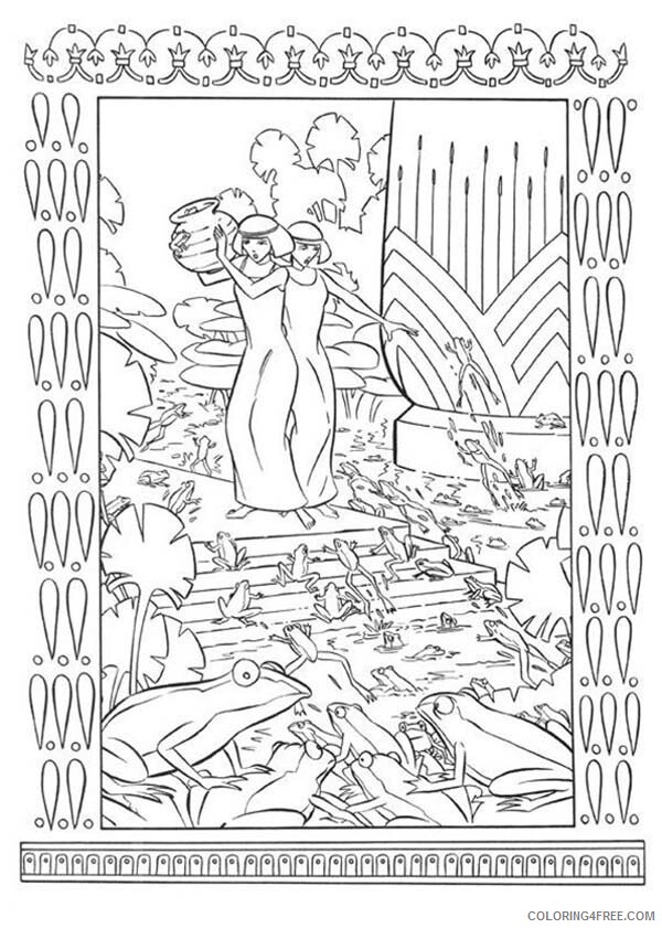 Frog Coloring Pages Animal Printable The Prince of Egypt Plague with Frogs 2021 Coloring4free