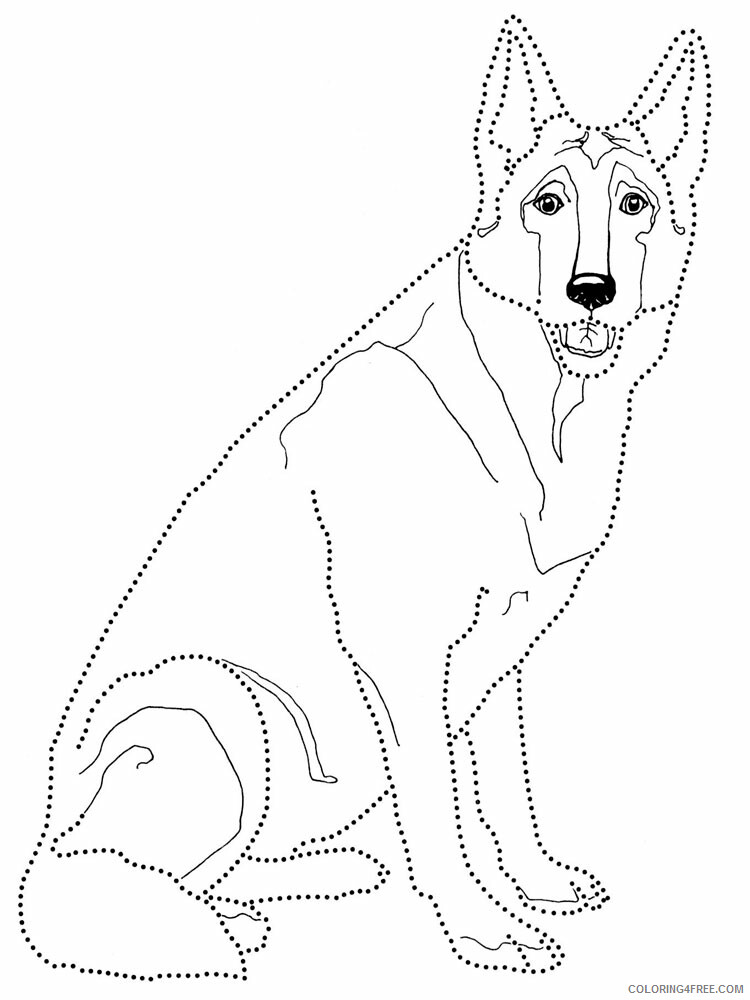 German Shepherd Coloring Pages Animal Printable Sheets 2021 2344 Coloring4free