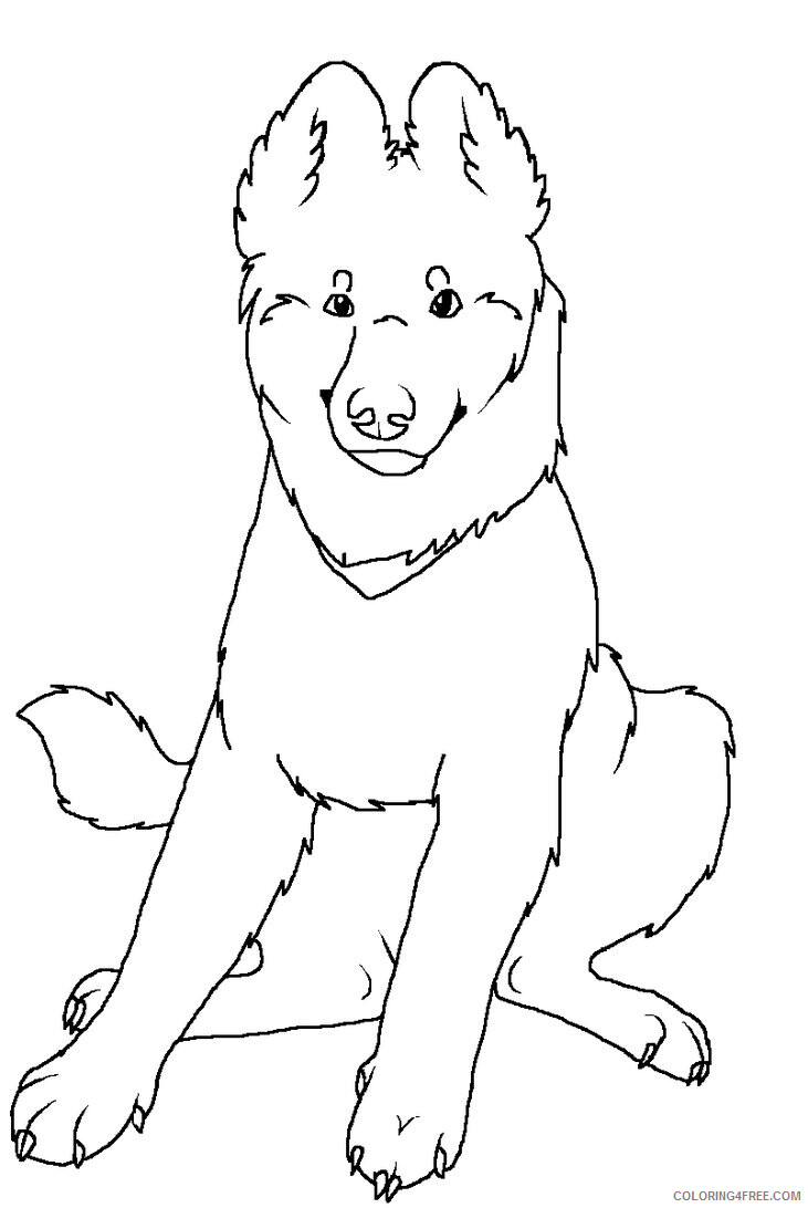 German Shepherd Coloring Pages Animal Printable Sheets Cute Puppy 2021 2343 Coloring4free