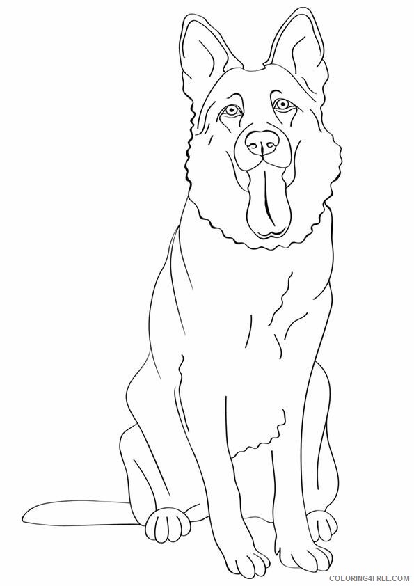 German Shepherd Coloring Pages Animal Printable Sheets Outline 2021 2353 Coloring4free