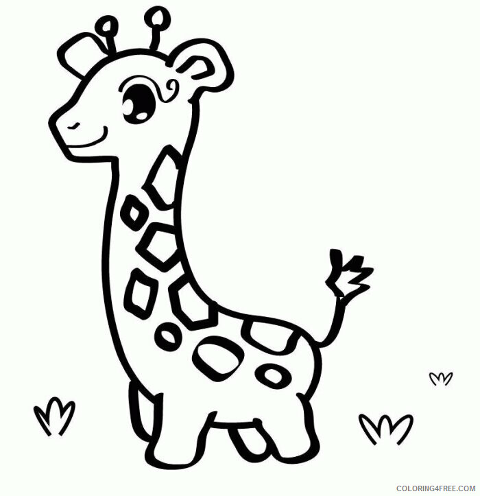 Giraffe Coloring Pages Animal Printable Sheets Baby Giraffe Animal 2021 2374 Coloring4free