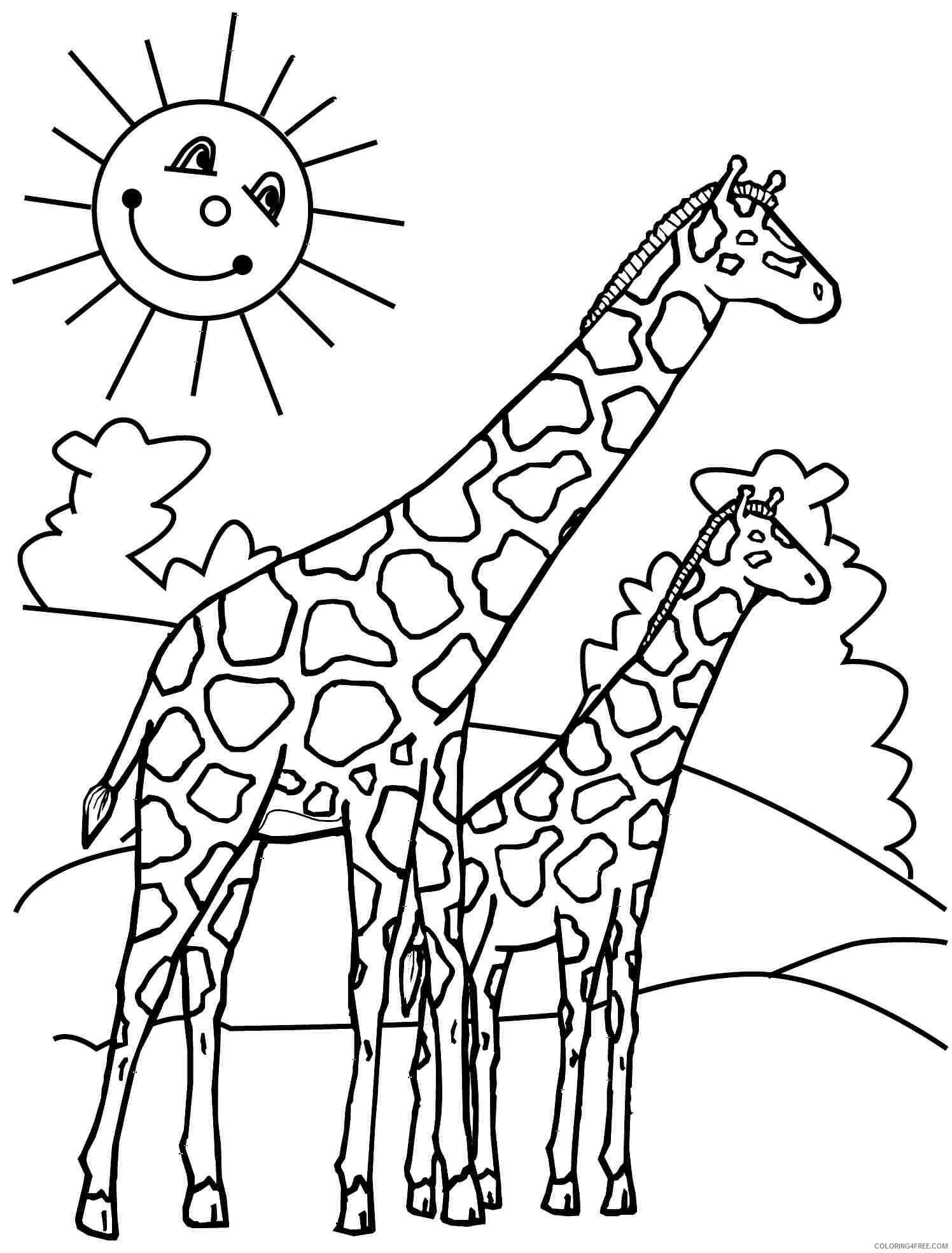 Giraffe Coloring Pages Animal Printable Sheets Giraffe 2021 2407 Coloring4free