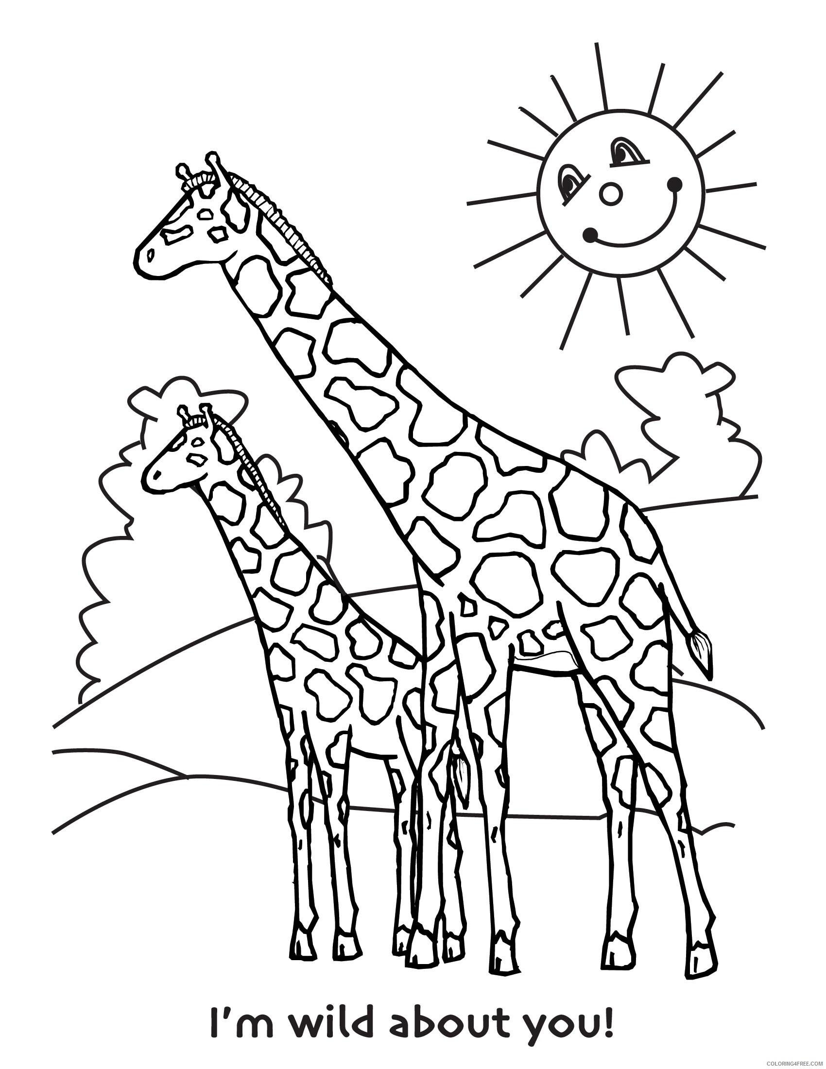 Giraffe Coloring Pages Animal Printable Sheets Giraffe Online 2021 2406 Coloring4free