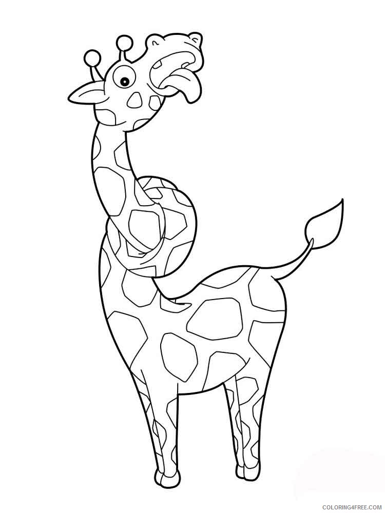 Giraffe Coloring Pages Animal Printable Sheets animals giraffe 5 2021 2384 Coloring4free