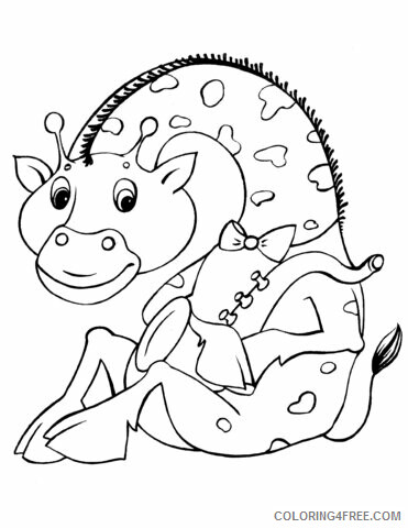 Giraffe Coloring Pages Animal Printable Sheets giraffe sitting 2021 2368 Coloring4free