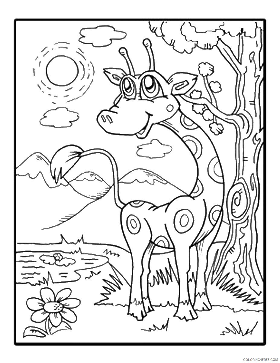 Giraffe Coloring Pages Animal Printable Sheets giraffe_cl_08 2021 2395 Coloring4free