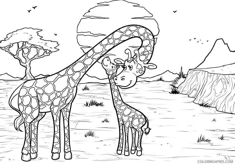 Giraffe Coloring Sheets Animal Coloring Pages Printable 2021 1984 Coloring4free