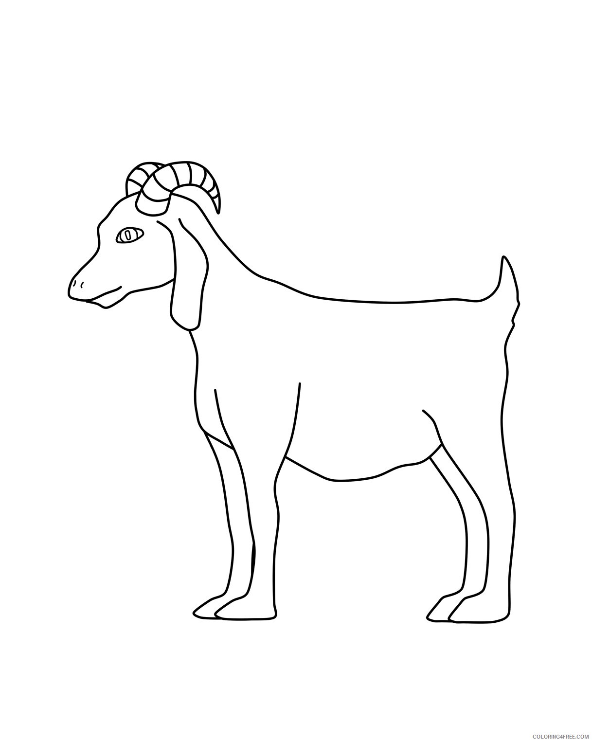 Goat Coloring Pages Animal Printable Sheets Goat 2021 2462 Coloring4free