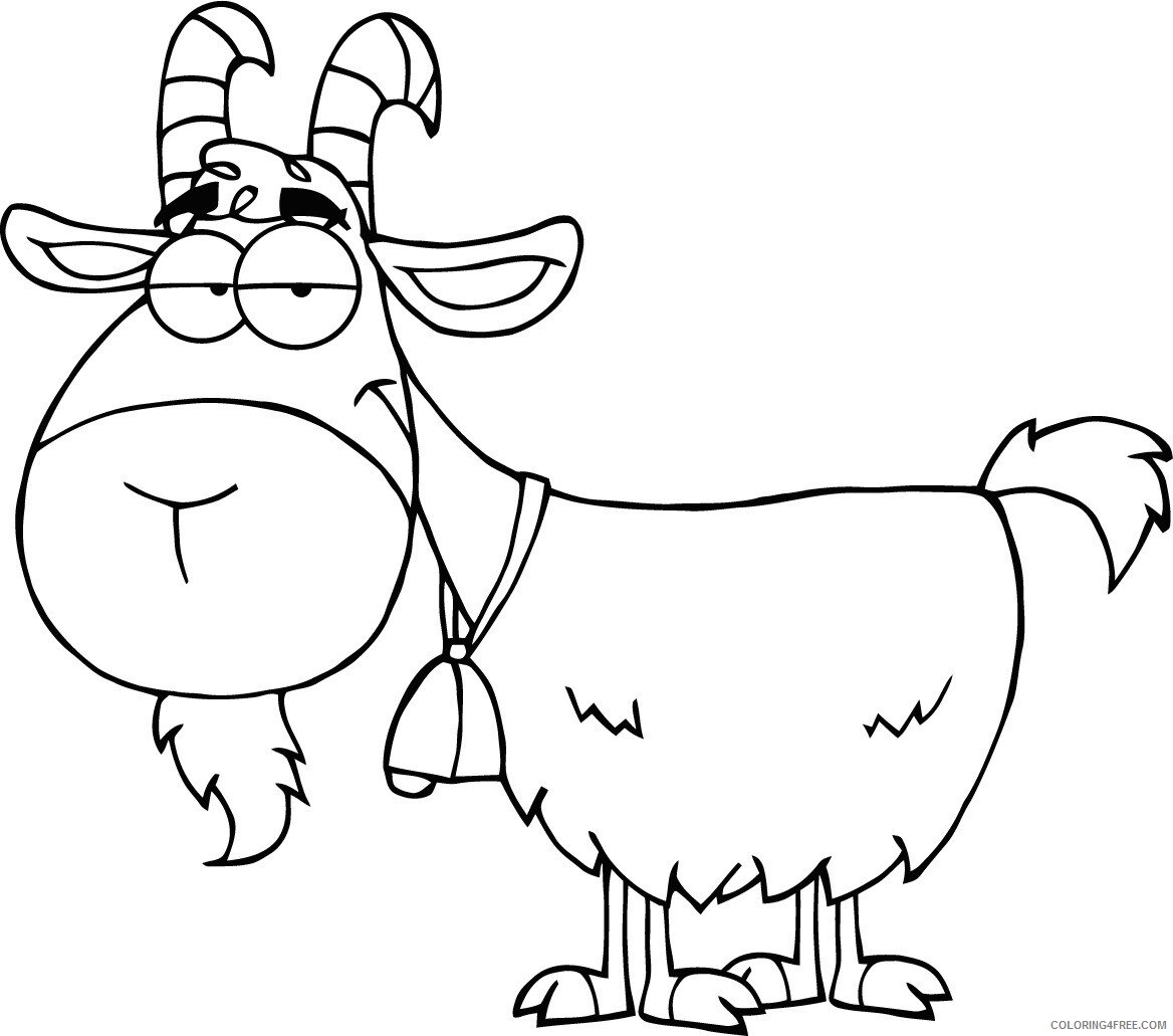 Goat Coloring Pages Animal Printable Sheets Goat Cartoon 2021 2461 Coloring4free