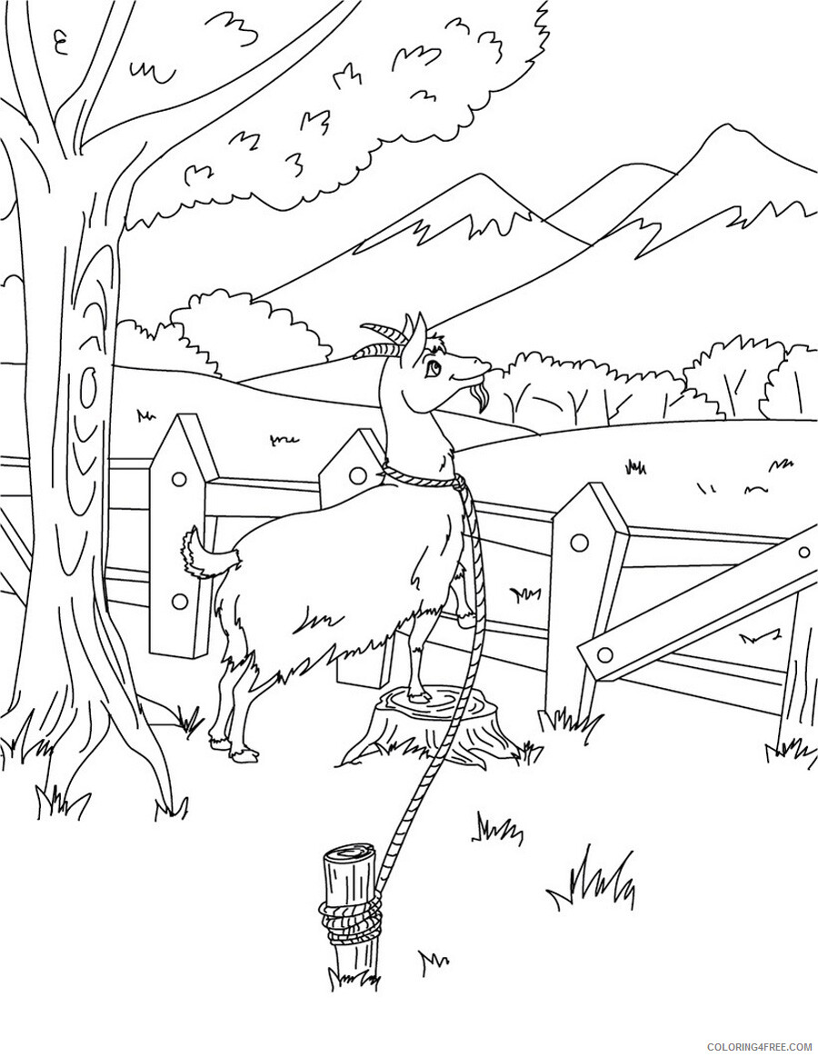 Goat Coloring Pages Animal Printable Sheets Printable Goat 2021 2467 Coloring4free