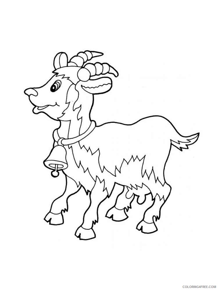 Goat Coloring Pages Animal Printable Sheets animals goat 1 2021 2434 Coloring4free