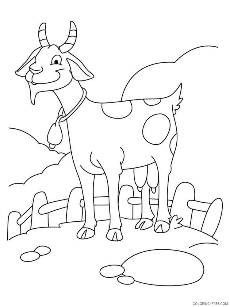 Goat Coloring Pages Animal Printable Sheets animals goat 2 2021 2439 Coloring4free