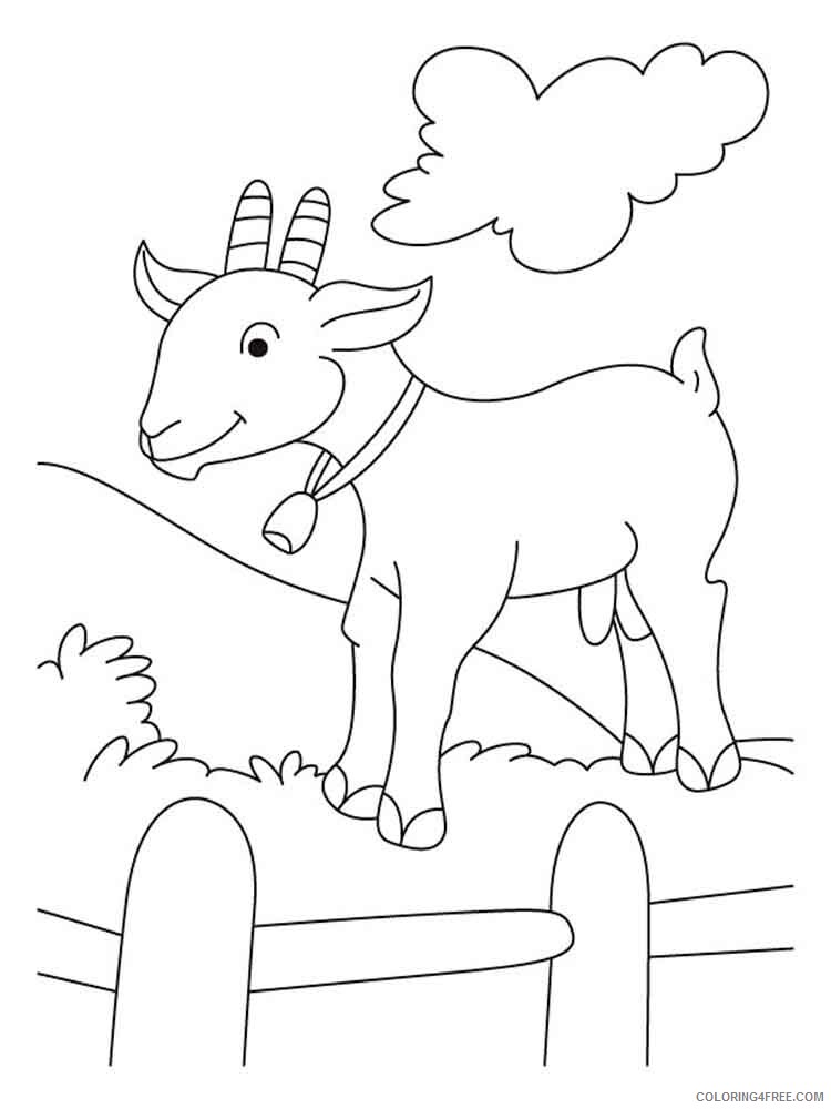 Goat Coloring Pages Animal Printable Sheets animals goat 3 2021 2440 Coloring4free