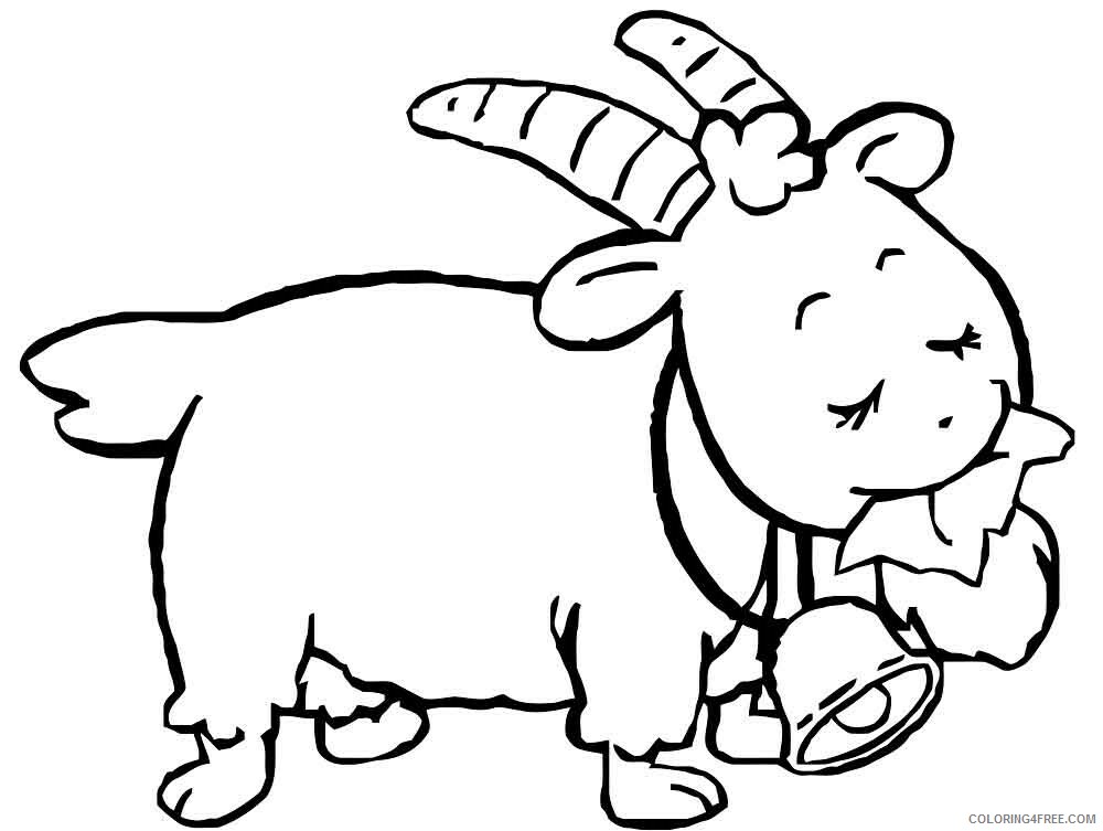 Goat Coloring Pages Animal Printable Sheets animals goat 4 2021 2441 Coloring4free